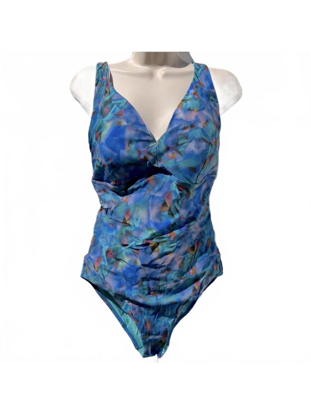 Sunseeker Twist Front One-Piece | Style 1200095 | Blue Periwinkle Teal | Size 12